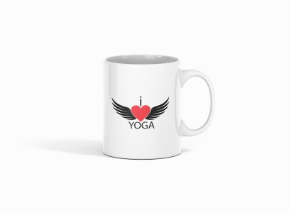 I love yoga with wings - Printed Coffee Mugs For Yoga Lovers