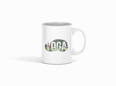 Yoga White Text - Printed Coffee Mugs For Yoga Lovers