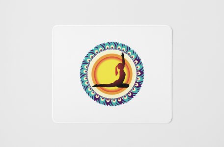 Girl streching right - yoga themed mousepads