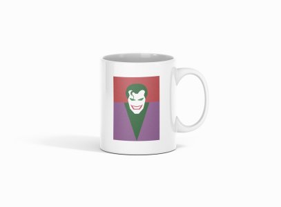 DC villain joker (BG Violet) - animation themed printed ceramic white coffee and tea mugs/ cups for animation lovers