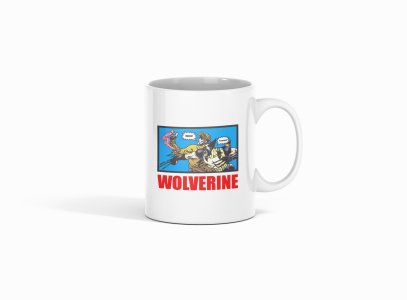 Wolverine fighting - animation themed printed ceramic white coffee and tea mugs/ cups for animation lovers