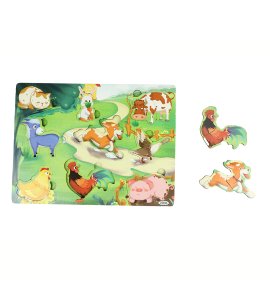 Animals based wooden multicolour puzzle game/ riddle game set specially made for kids