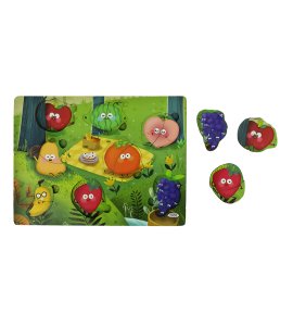 Fruits based wooden multicolour puzzle game/ riddle game set specially made for kids