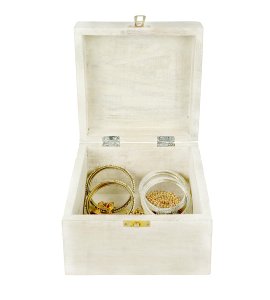 Wooden white decorative handcrafted jewellery box/ royal storage box/ trinklet keeper specially for women (Set of 3)