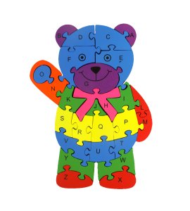 Teddy bear wooden puzzle game / riddles toy game for childrens