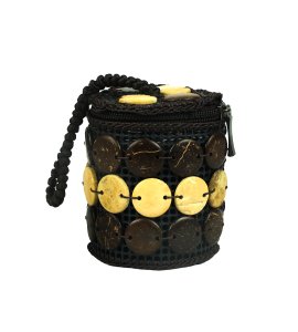 Original handmade cocunut shell phone bag / zipper pouch with a closure zipper for women