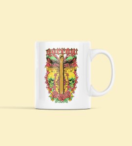 Sorrow (wooden Jesus cross) - animation themed printed ceramic white coffee and tea mugs/ cups for animation lovers