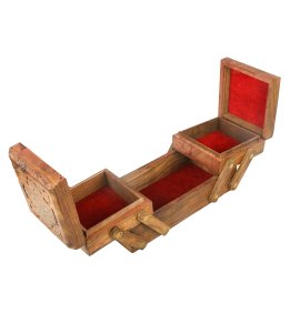 Wooden ideal vintage rectangular double-sided handcrafted jewellery box/ jewellery keeper specially for women