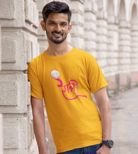 Noh ratri printed unisex adults round neck cotton half-sleeve yellow tshirt specially for Navratri festival/ Durga puja
