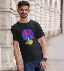 Garba vibes printed unisex adults round neck cotton half-sleeve black tshirt specially for Navratri festival/ Durga puja