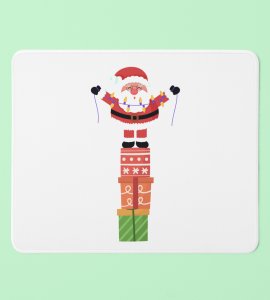 Santa On His Gifts : Unique Designer Mouse Pad by Best Gift For Boys Girls