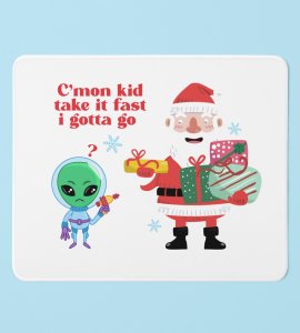 Alien & Santa: Cute Designer Mouse Pad by Unique Gift For Kids Boys Girls