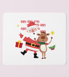 Santa & Reindeer : Funny & Cute Designer Mouse Pad by Perfect Gift For Secret Santa