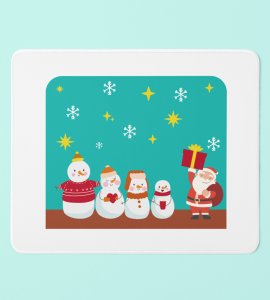 Santa With His Friends: Funny Designed Mouse Pad by Perfect Gift For Secret Santa