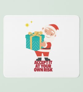 Risky Santa: Funny Designed Mouse Pad by Perfect Gift For Secret Santa
