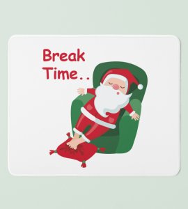 Santa On A Break: Cute Designer Mouse Pad by Best Gift For Secret Santa