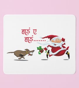 Santa And The Dog : Beautifully Designed Mouse Pad By Exclusive Gift For Secret Santa