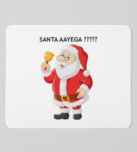 Is He Going To Come? Santa Style Designed Mouse Pad by Perfcet Gift For Secret Santa