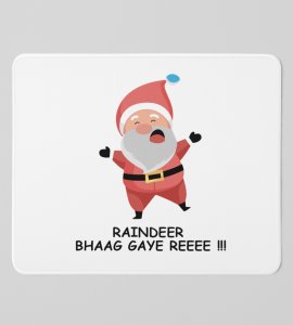 Reindeers Ranaway : Enjoy Your 9 to 5 With Marathi Quote Design Mouse Pad - Leak-Proof, Marathi Quote Printed Design