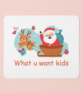 Santa Loves Kids: Christmas Mouse Pad - Funny Quote ,Vibrant Seasonal Design, Large Surface Area for Festive Comfort and Creativity