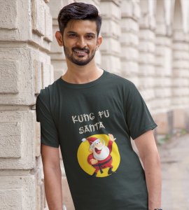 Kung Fu Santa: Perfect T-shirt For Secret Santa(Green) Best Gift For Boys Girls