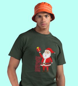 Funniest Santa : Funniest Printed T-shirt (Green) Perfect Gift For Kids