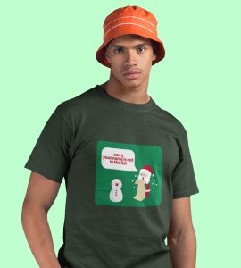 Prankster Santa: Funny Printed T-shirt (Green) Perfect Gift For Secret Santa