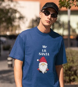Gentleman Santa T-shirt: Best Gift For Secret Santa(Blue) Perfect Gift For Boys Girls