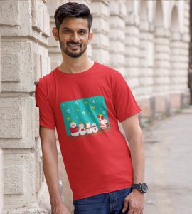 Santa's Squad: Cute Printed T-shirt (Red) Perfect Gift For kids