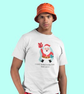 Santa got Us Gift: Best Printed T-shirt (White) Most Liked Gift For Boys Girls