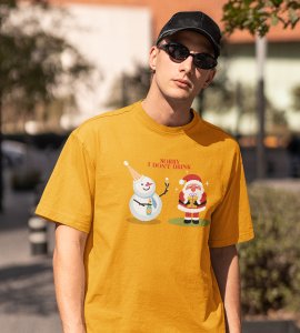 Sober Santa: Funniest Printed T-shirt (Yellow) Best Gift For Boys Girls