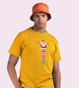 Santa On His Gifts : Best Santaclaus Printed T-shirt (Yellow) Best Gift For Secret Santa