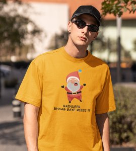 Reindeer Ranaway: Most Liked Printed T-shirt (Yellow) Best Gift For Boys Girls