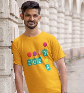 2023 Gone 2024 Came : Most Uniquely Printed T-shirt (Yellow) Best Gift For Boys Girls