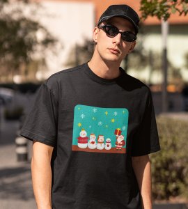 Santa's Squad: Cute Printed T-shirt (Black) Perfect Gift For kids