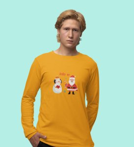 Santa's Lovestory: Romantic DesignerFull Sleeve T-shirt Yellow Amazing Gift For Boys Girls