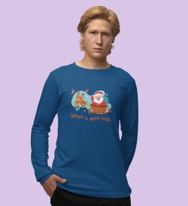 Santa's Sledge: Most Liked DesignedFull Sleeve T-shirt Blue Best Gift For Boys Girls