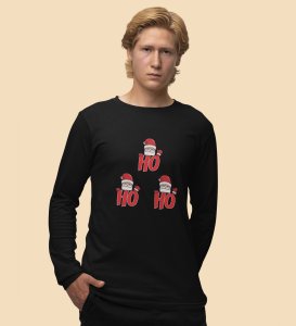Santas Classic Laugh DesignFull Sleeve T-shirt ,Black Christmas Edition PrintedFull Sleeve T-shirt |Best Gift For Friends Family Boys Girls