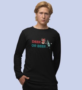 Deer Or Beer: Beautifully CraftedFull Sleeve T-shirtsBlack Best Gift for Boys Girls
