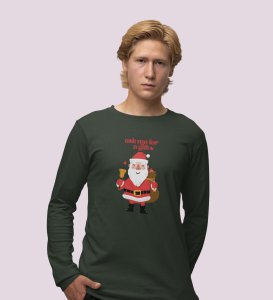 Generous Santa: Elegantly DesignedFull Sleeve T-shirt Green Best Gift For Boys Girls