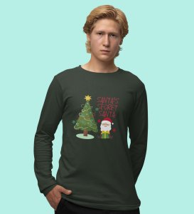 Santa's Secret Santa: Elegantly DesignedFull Sleeve T-shirt Green Perfect Gift For Secret Santa