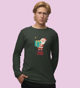 Gift Man Santa: Perfectly DesignedFull Sleeve T-shirt Green Best Gift For Boys Girls