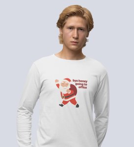 Employed Santa: Best DesignerFull Sleeve T-shirt White Best Gift For Secret Santa