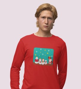 Santa's Squad: Cute DesignedFull Sleeve T-shirt Red Perfect Gift For kids