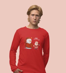 Selfie Santa: Cute DesignerFull Sleeve T-shirt Red Elegant Gift For Kids