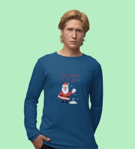 Funny Marathi Santa: Funniest DesignedFull Sleeve T-shirt Ever Blue Unique Gift For Secret Santa