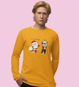 Corporate Santa: Funny DesignedFull Sleeve T-shirt Yellow Best Gift For Secret Santa