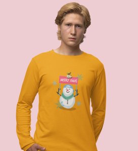 Christmas Bells: Best DesignerFull Sleeve T-shirt Yellow Perfect Gift For Christmas Eve