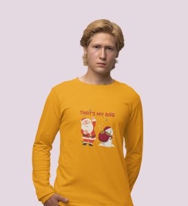 Cranky Little Santa: Funny DesignerFull Sleeve T-shirt Yellow Best Gift For Boys Girls