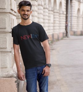 Everthing Is New Black New Year Printed T-shirt For Mens
